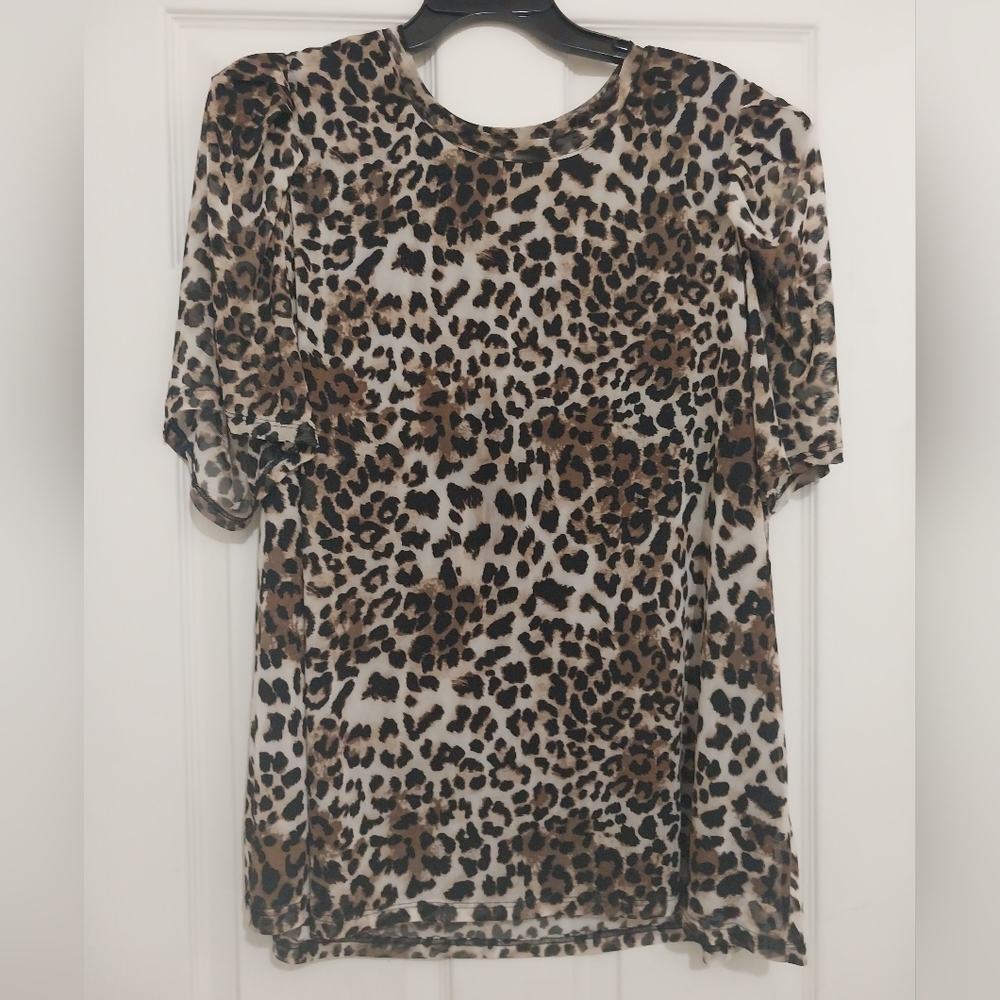 Animal print long blouse